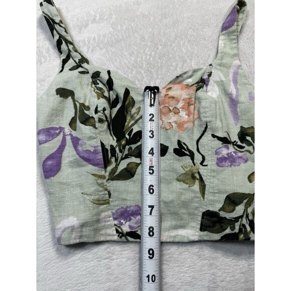 Abercrombie & Fitch Women's Linen-Blend Notch-Neck Set Top XS Multicolor NWT - Picture 4 of 11